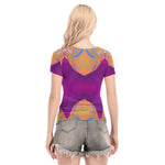 Load image into Gallery viewer, Violet Pumpkin Mesh Blouse
