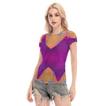 Load image into Gallery viewer, Violet Pumpkin Mesh Blouse
