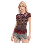 Load image into Gallery viewer, Pomegranate Waves Mesh Blouse
