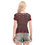 Load image into Gallery viewer, Pomegranate Waves Mesh Blouse
