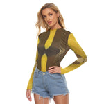 Load image into Gallery viewer, Gold Leaf Mesh Blouse
